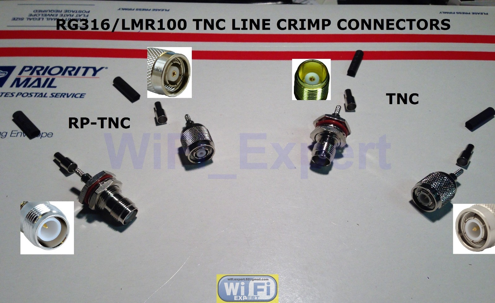 1 x TNC or RP-TNC MALE or FEMALE RG316 RG174 LMR100 RF Coax Connector USA