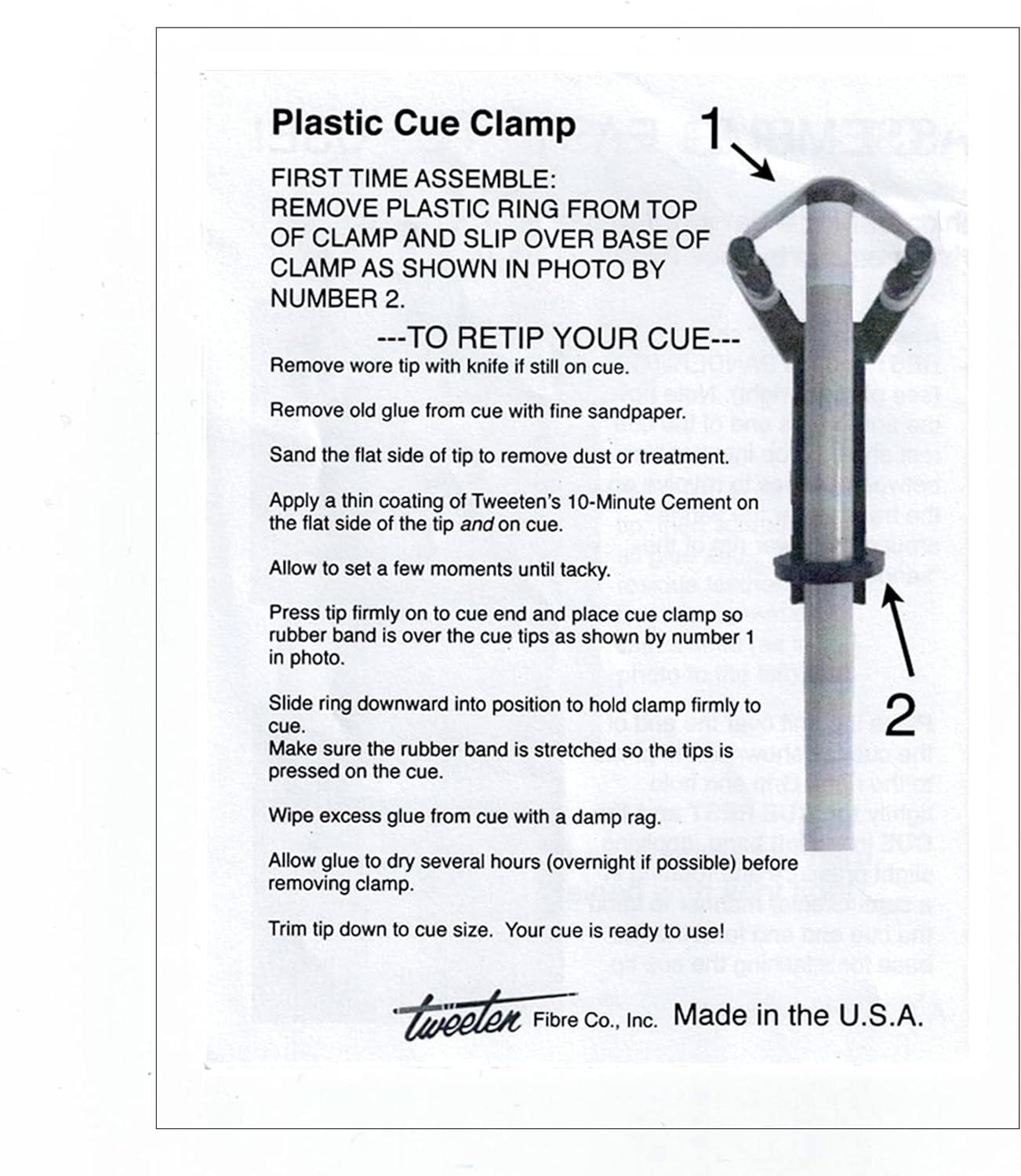 Plastic Pool Billiard Cue Tip Clamp