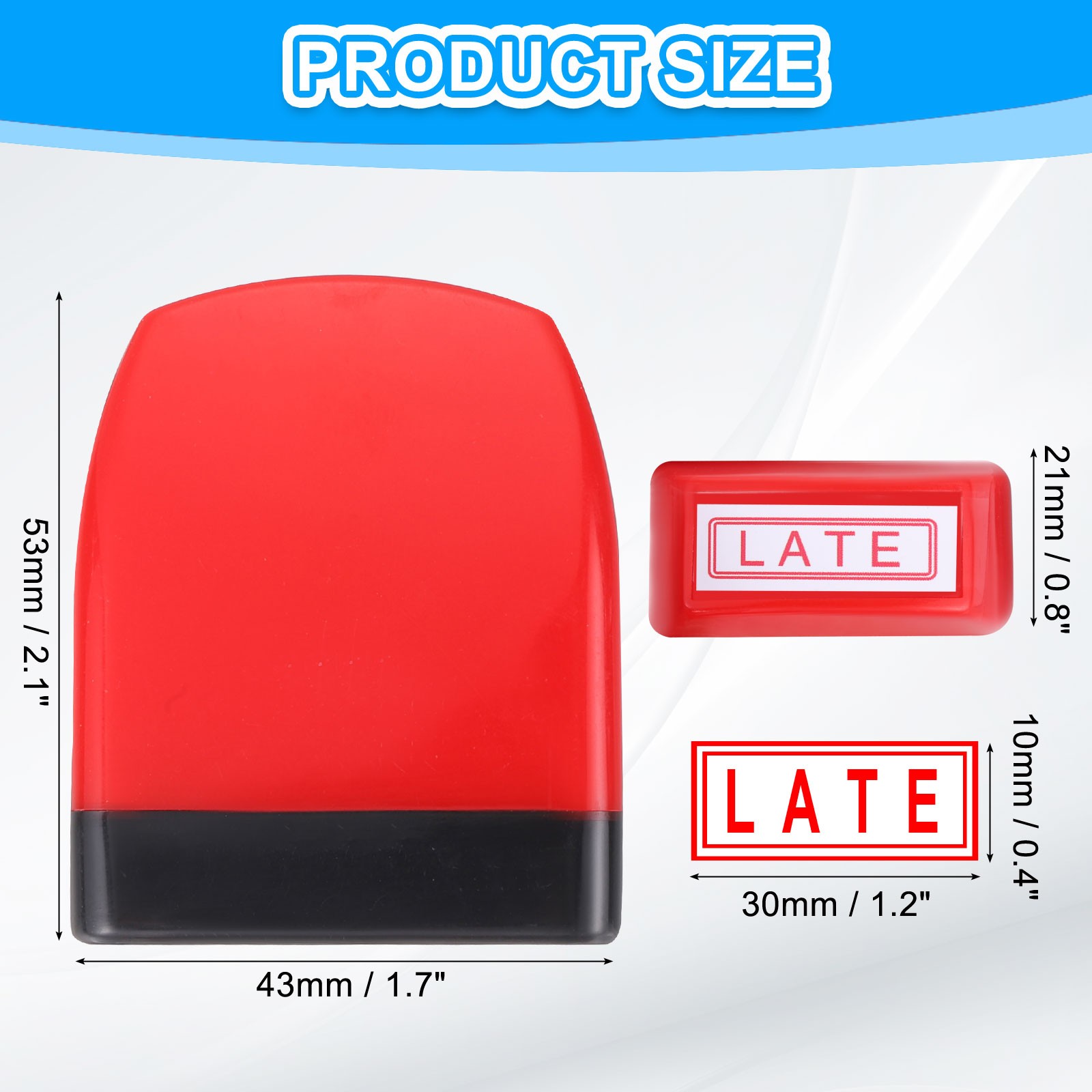 LATE Notice Stamp Self Inking, Red Black