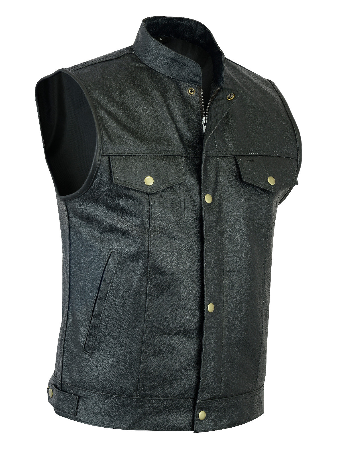 Men's Sons of Anarchy SOA Leather Vest Cut off Style Bikers Waistcoat UK Stock