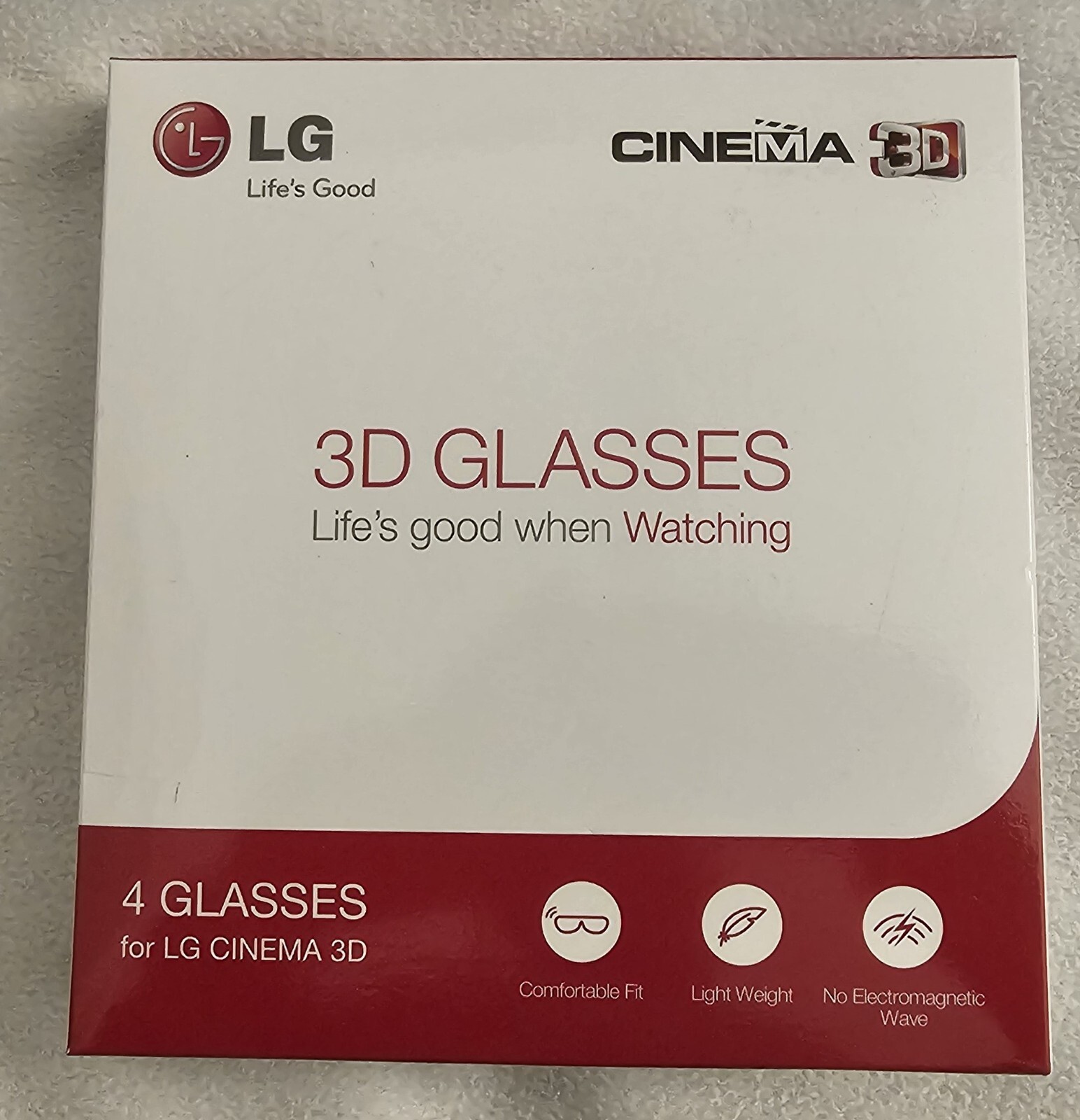 LG AG-F310 Cinema 3D Glasses (4 Glasses set) for LG Cinema 3D TVs -Open Box IB!
