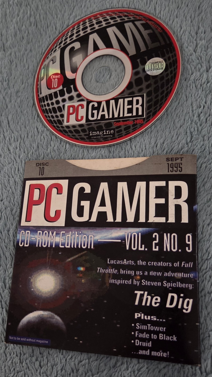 PC Gamer Magazine CD-Rom Disc 10 Sep 1995 Pc Game Demos The Dig Mortal Kombat II