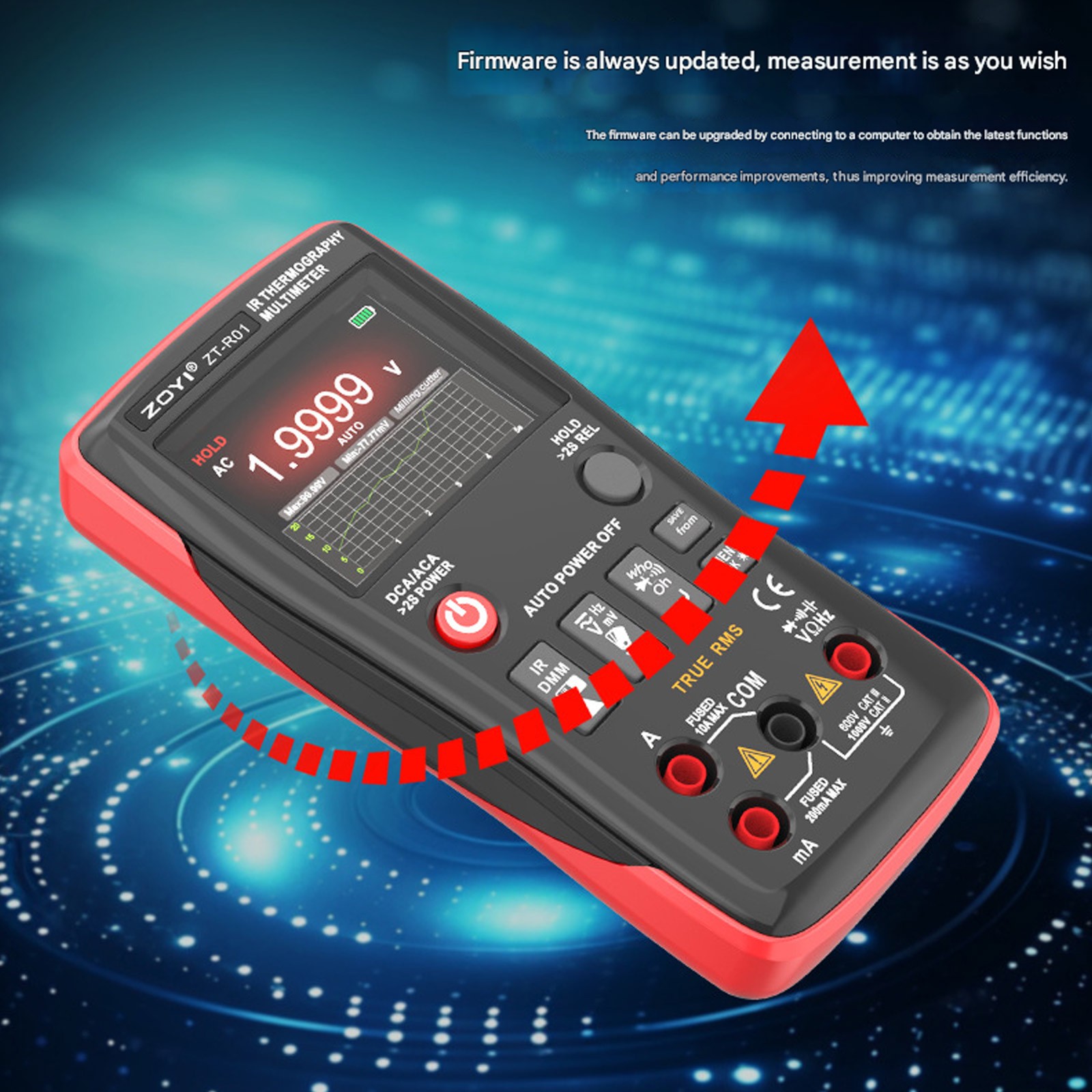 ZOYI ZT-R01 2-in-1 Handheld Thermal Imaging Multimeter – 32×32 IR, 4½-DigitH1