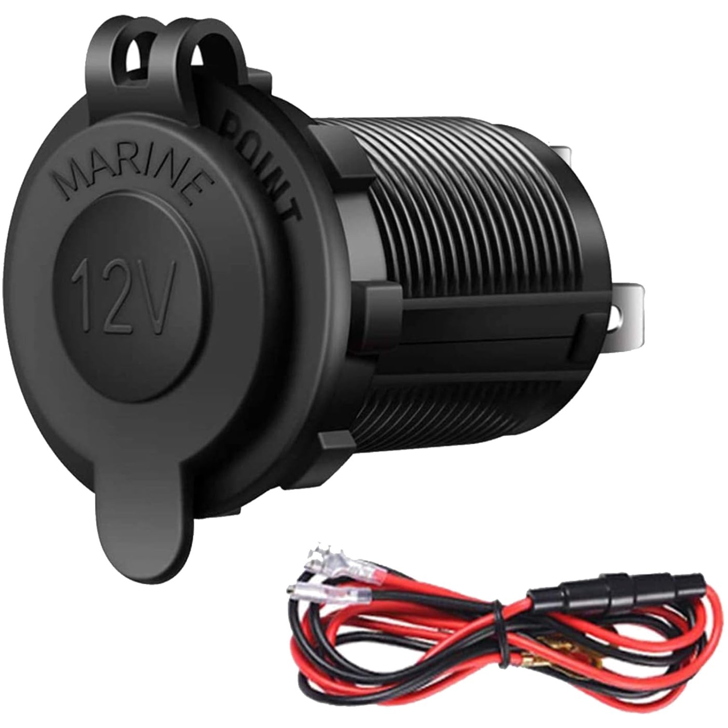 Durable Cigarette Lighter Socket - 39.4in Wire, Fuse Protection for Cars & ATVs