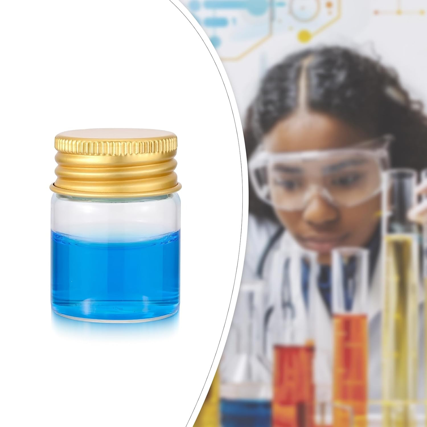 16Pcs 15ml(0.5 oz) Empty Tiny Jars Small Glass Vials with Lids Lab Sample Vials