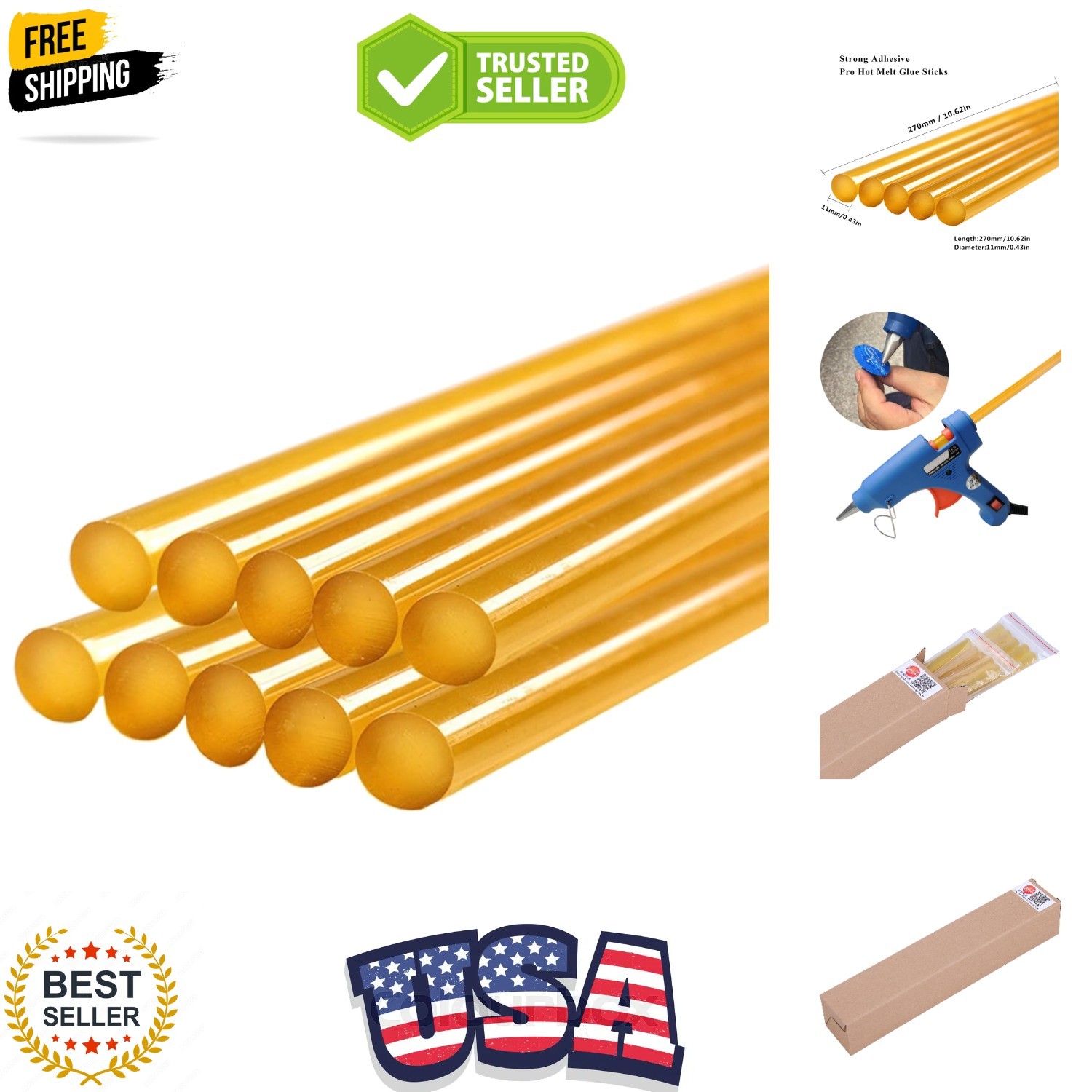 Dent Repair Glue Sticks, Paintless Dent Puller Tool Glue Stick for Hot Glue G...