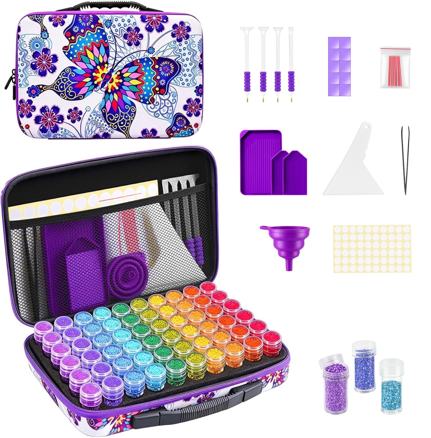 Diamond Painting Storage Case, 60 Slots Portable Diamond Art Kits with Access...
