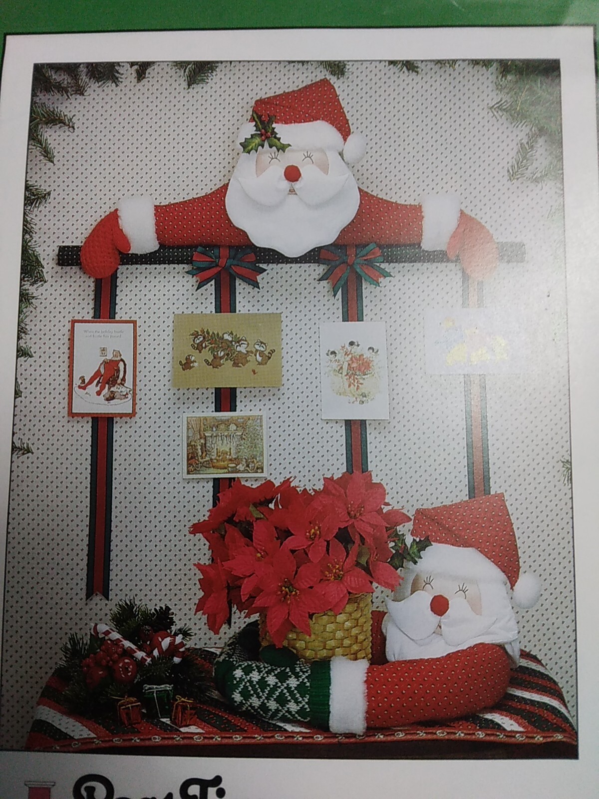 Plush Santa Card Hanger Planter Holder Craft Pattern Decoration Decor Past Times
