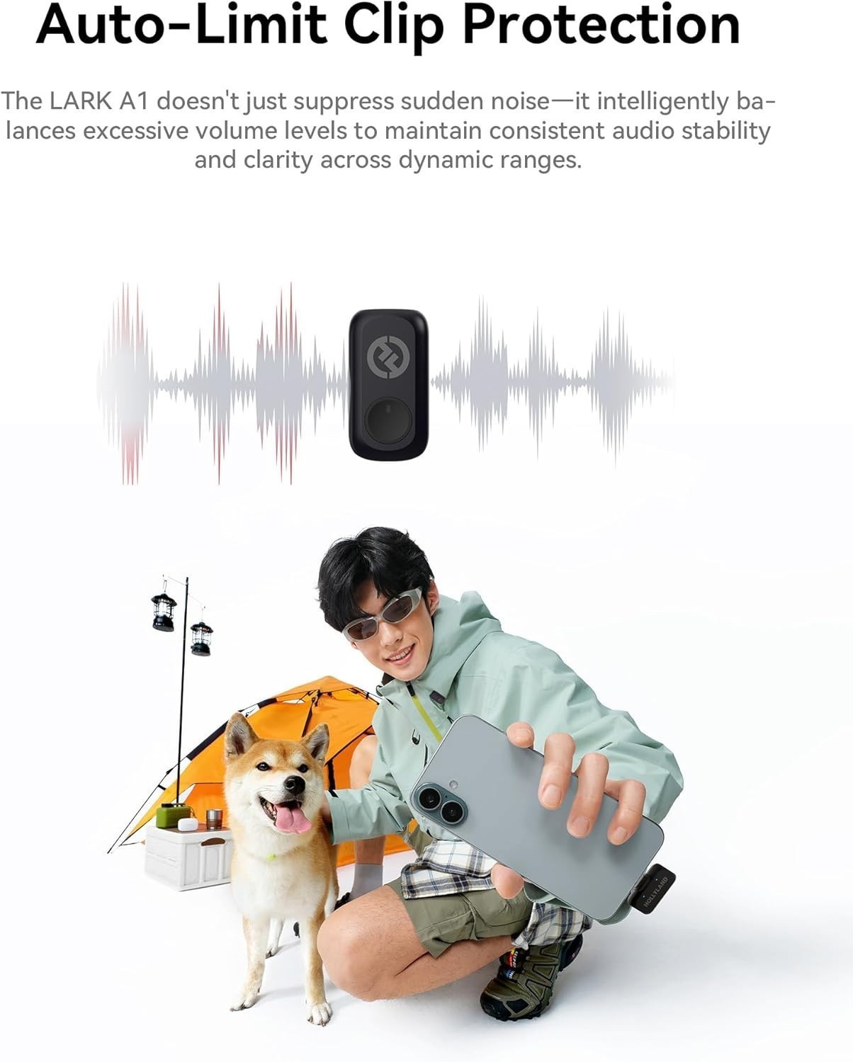Hollyland Lark A1 Wireless Microphone System USB-C Charging Case for Smartphone