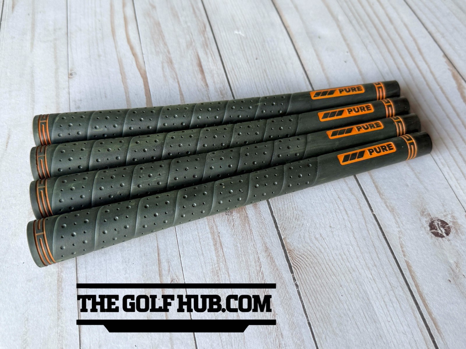 *PRISTINE* PURE Wrap Black Standard Size Orange Letter- Set of 4 Grips