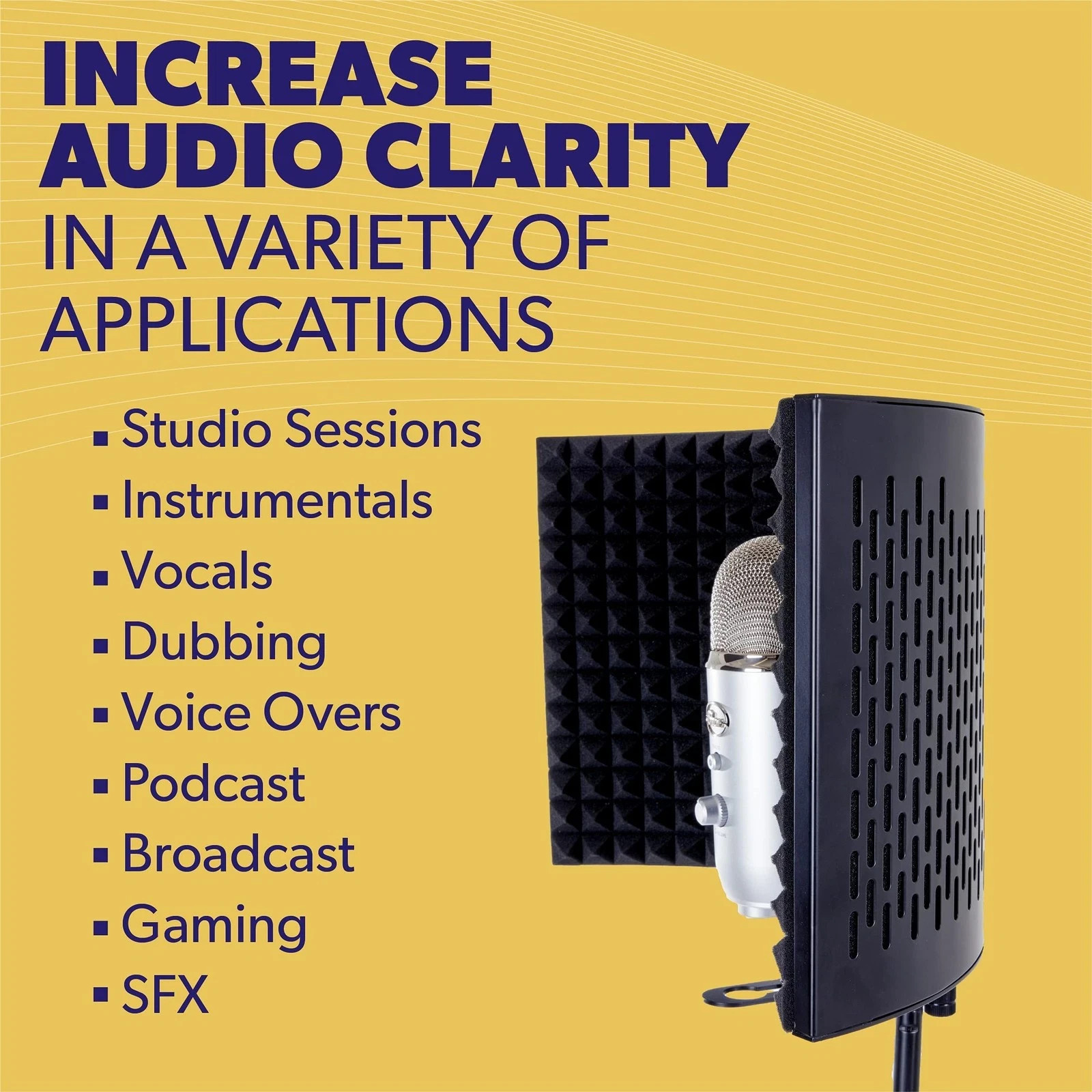 PRO Isolation Shield - Microphone Reflection Filter for Recording - Mic Studi