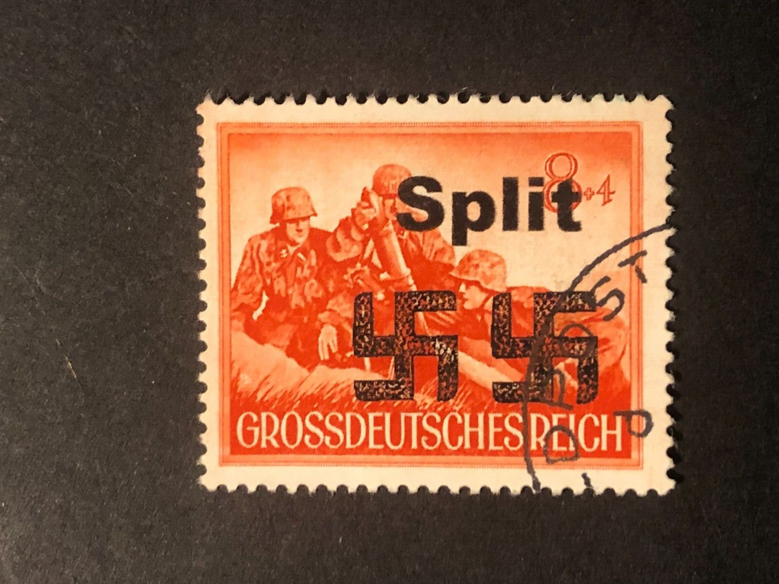 Germany WWII propaganda fantasy overprint (SPLIT)  8+4 Rpf. USED #425