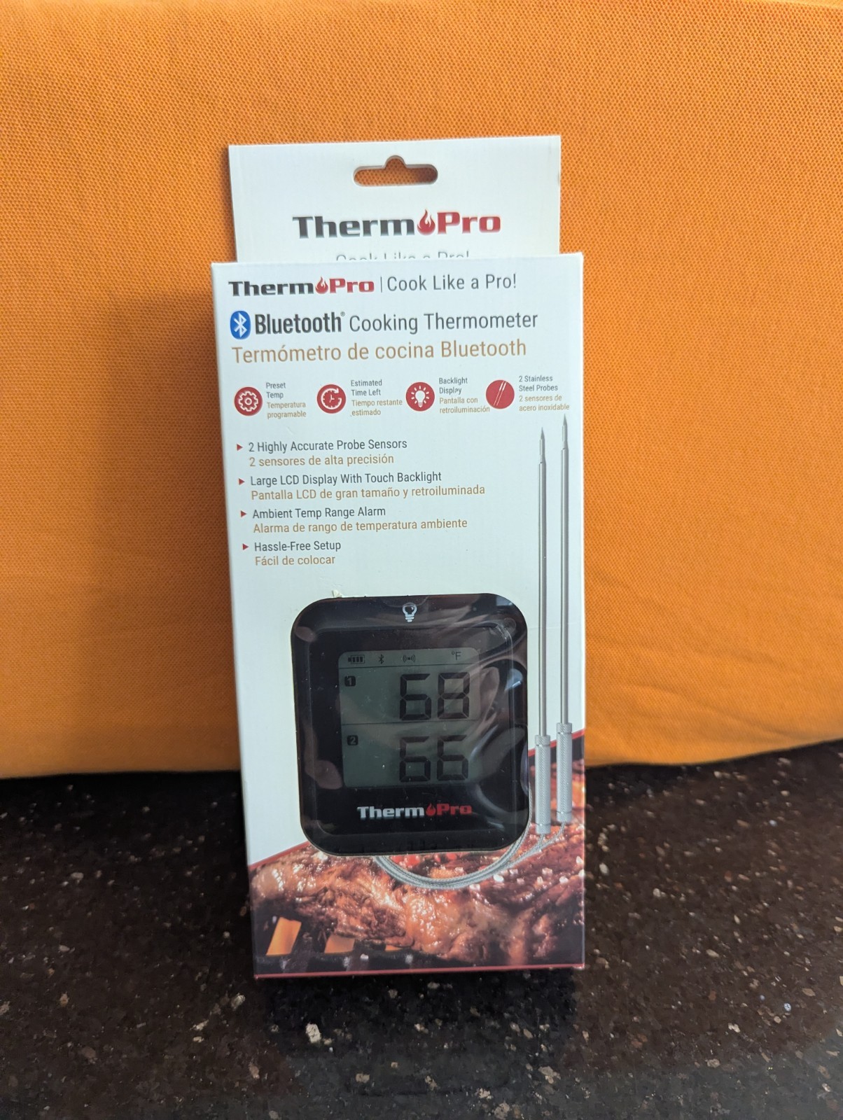 ThermoPro 500ft Bluetooth Meat Thermometer Wireless Grill 2 Probe Rechargeable