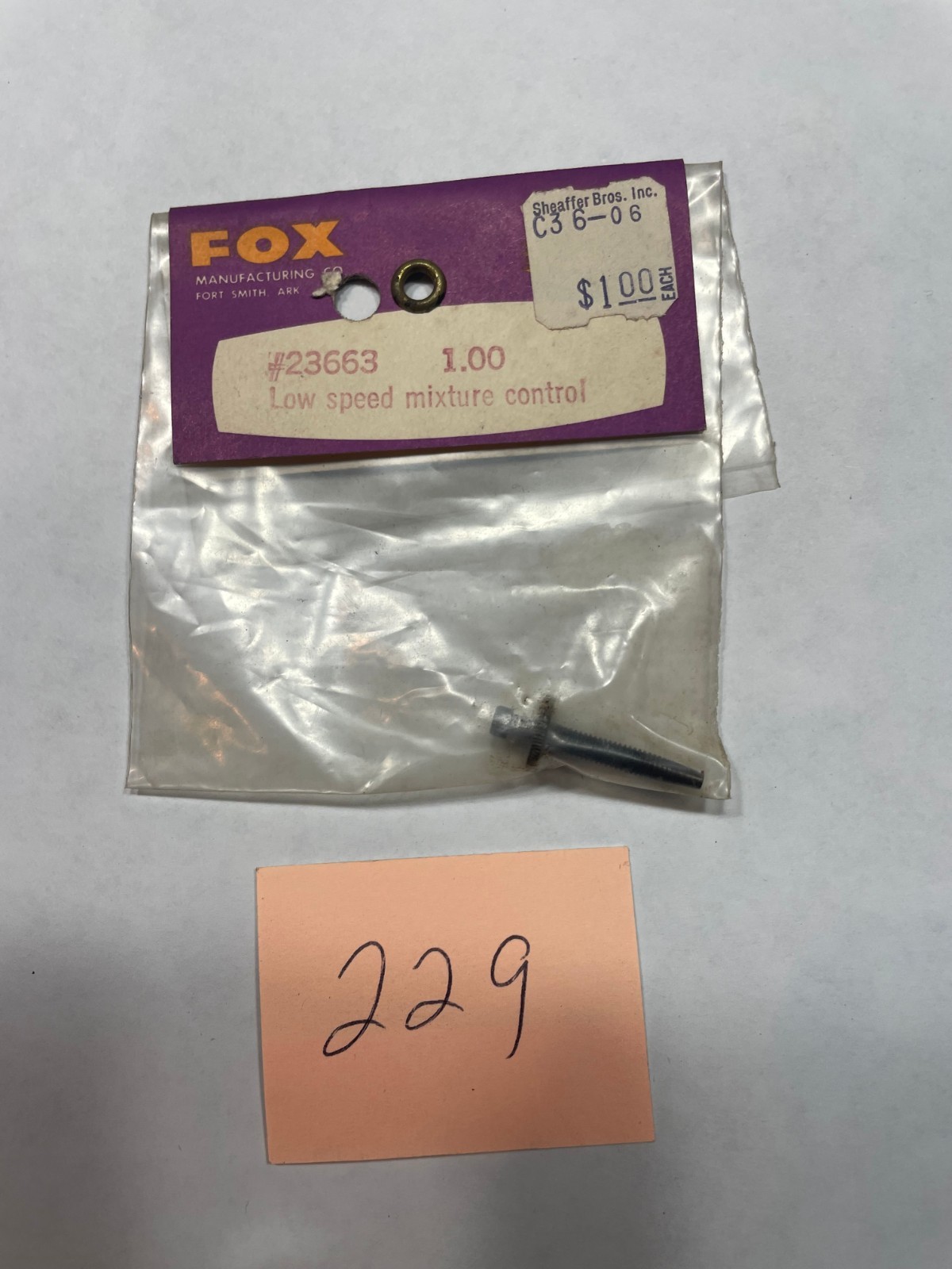 VINTAGE FOX LOW SPEED MIXTURE CONTROL  NO. 23663