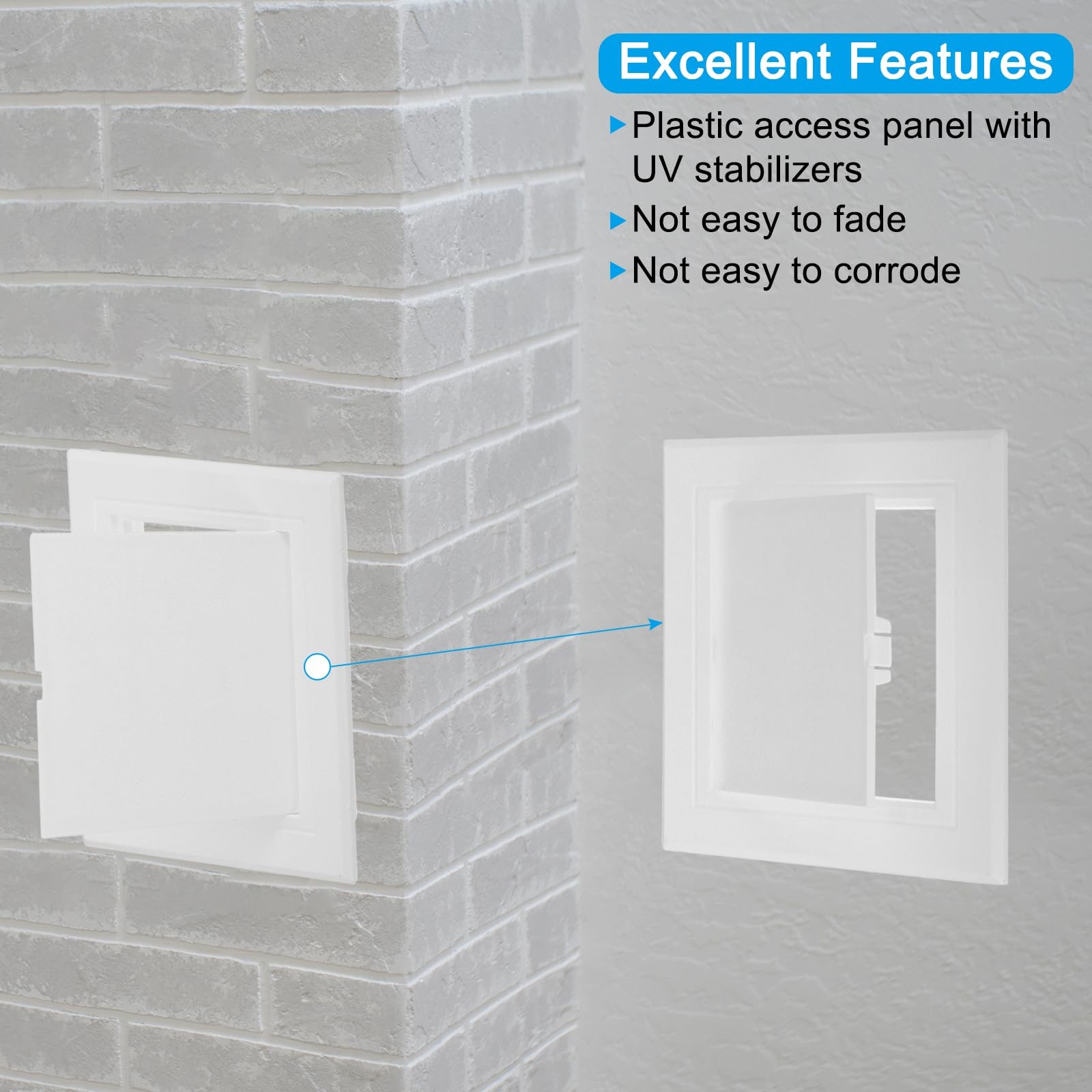 5x5 inch(115x115mm) Removable Hinged Access Panel, ABS Plumbing Access Doors ...