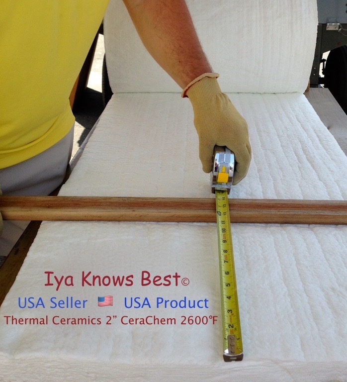 2" CeraChem 16" x 24" Ceramic Fiber Blanket Insulation 8# Thermal Ceramics 2600F