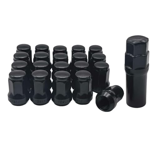 M12x1.5 Lug Nuts, 20 Pack Wheel Lug Nut Covers Caps with Removal 20 PCS Black