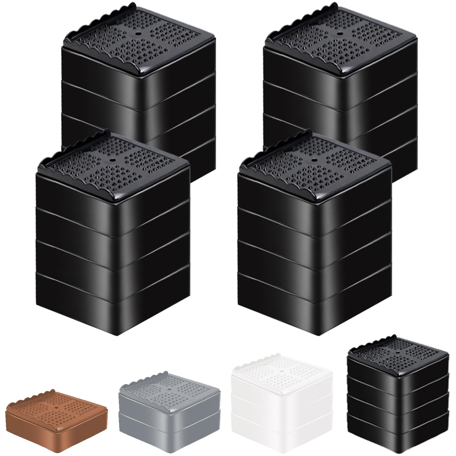 Furniture Risers Heavy Duty Adjustable Bed Risers Blocks Lift 4, 3, 2 inches ...