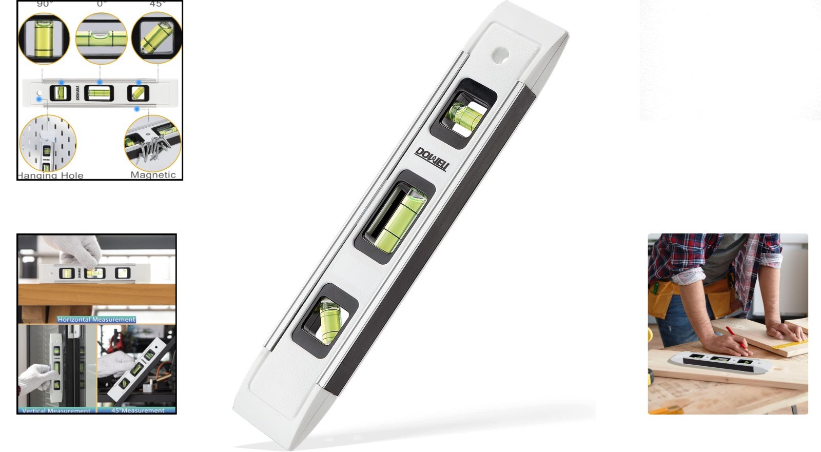 Compact 9-Inch Magnetic Spirit Level - Durable Alloy Frame with High Visibility