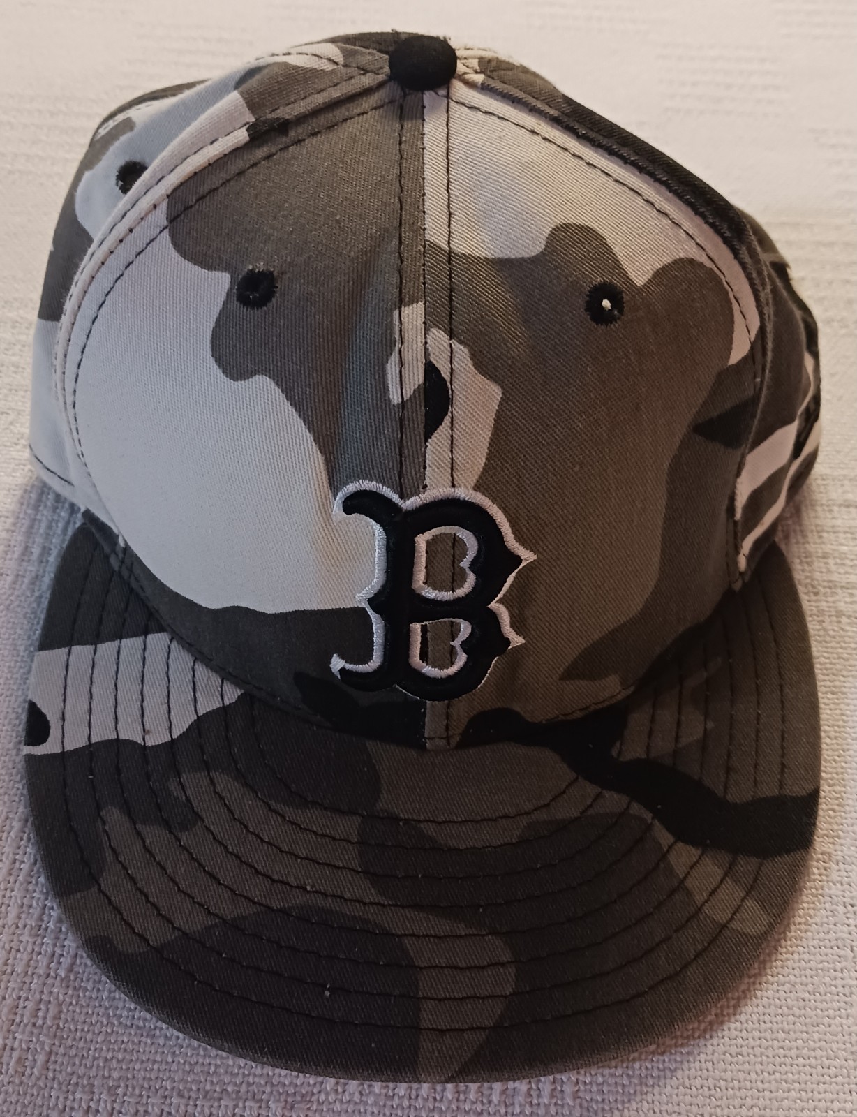 New Era Boston Red Sox 9Fifty 7 3/8 Fitted Camo Cap, Raised Team Logo On Crown
