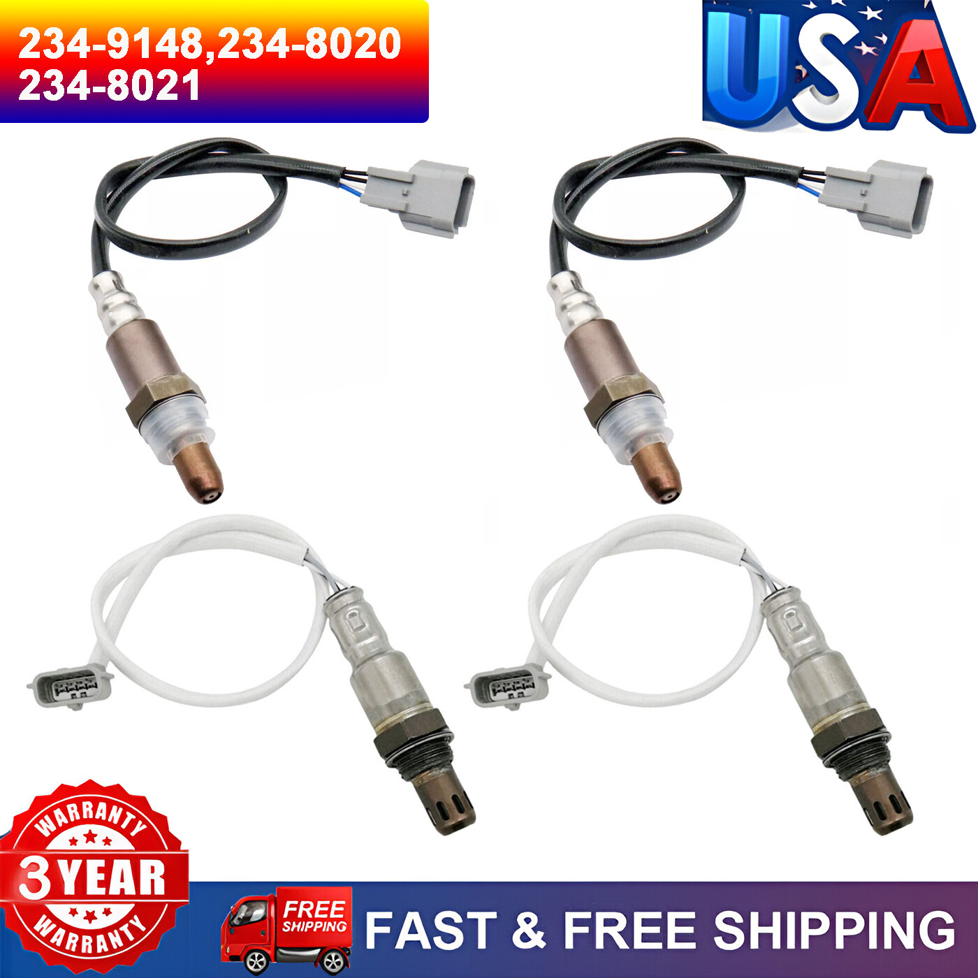 4X Oxygen Sensor fits for Nissan TITAN 5.6L V8 2017 2018 2019 & TITAN XD 5.6L
