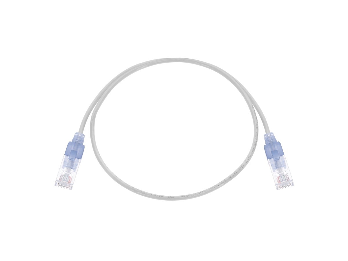SlimRun Cat6A Ethernet Patch Cable RJ45 Stranded UTP Wire 30AWG 2ft White 5-Pack