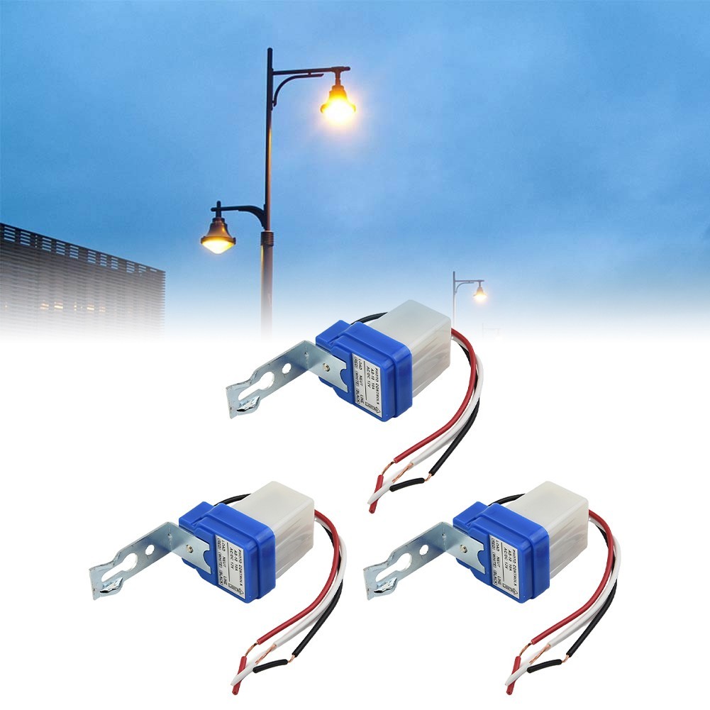 AC DC Photo Sensor Switches Three Pack with Automatic Day/Night Functionality