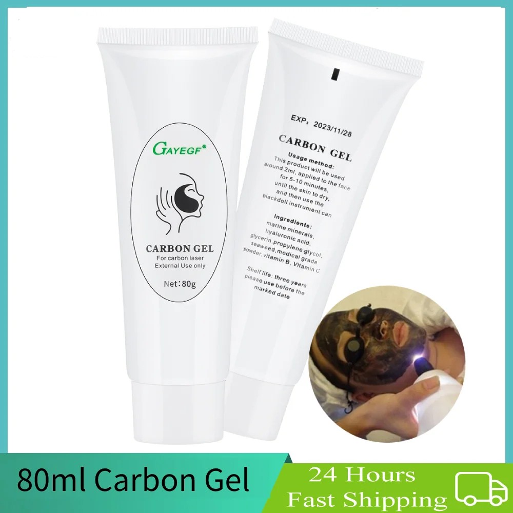 2PCS 80ML Carbon Cream Gel For ND Yag Laser Black Doll Skin Rejuvenation Machine