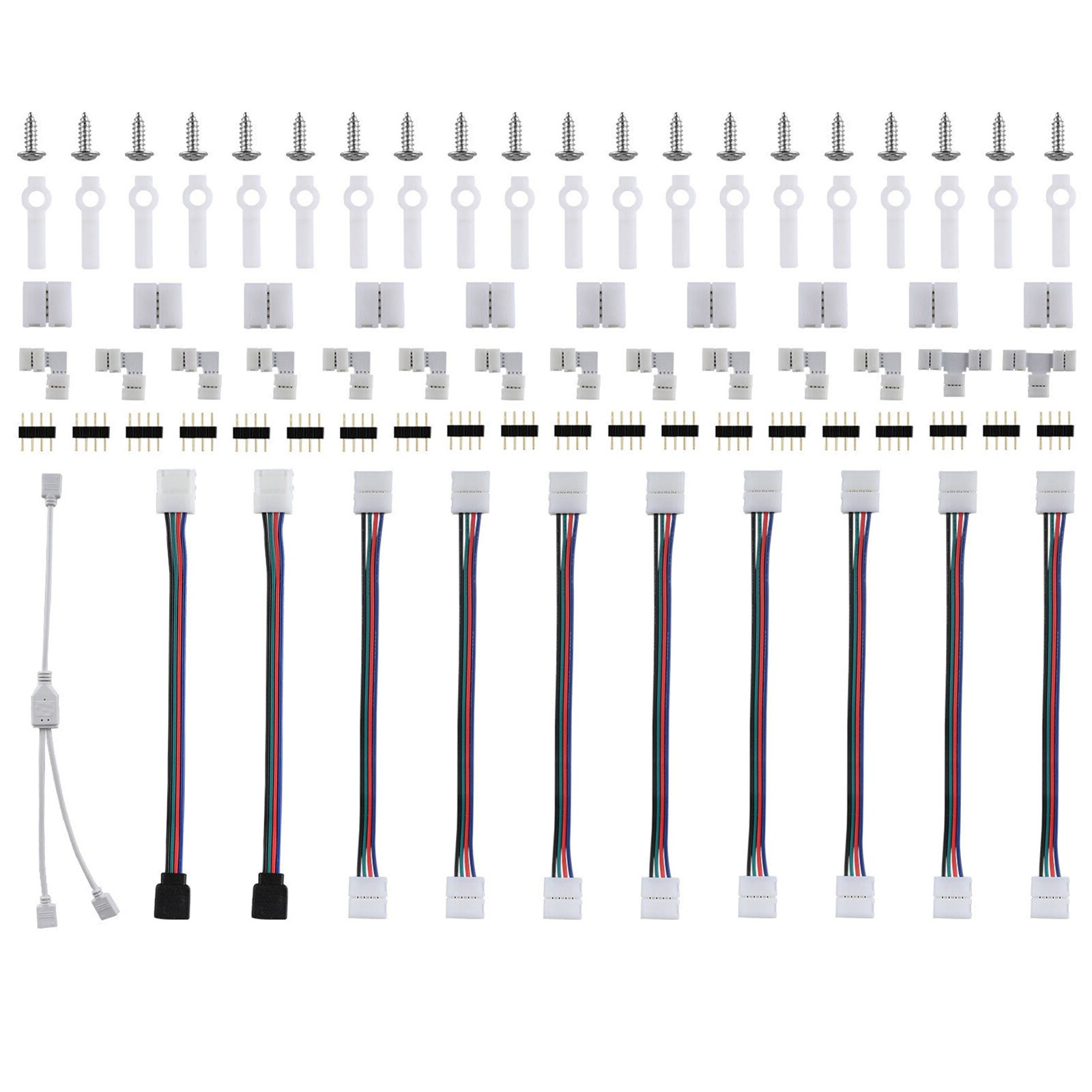 75x 4Pin RGB 5050 LED Connectors LED Strip Light Connector Accessories Set