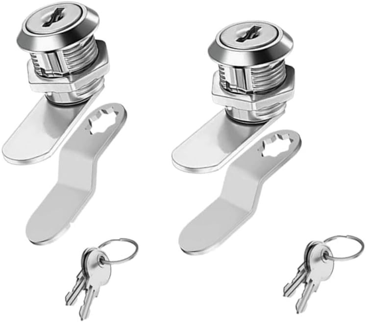 2 PCS 1-1/8 Inch Cabinet Cam Lock Keyed Alike Universal Toolbox Desk Drawer