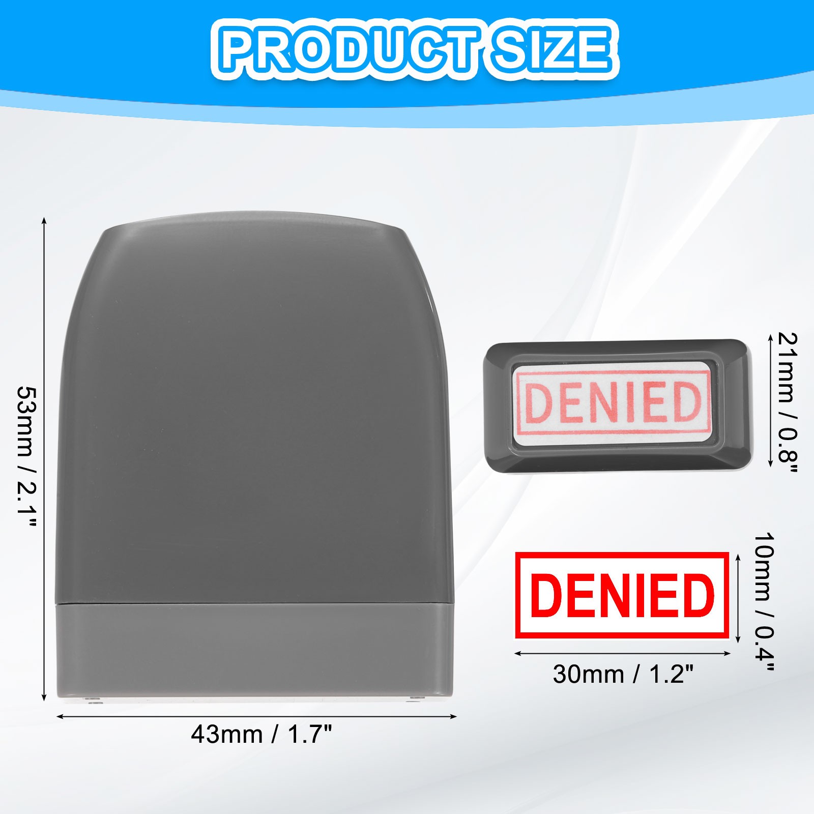 DENIED Notice Stamp Self Inking, Grey