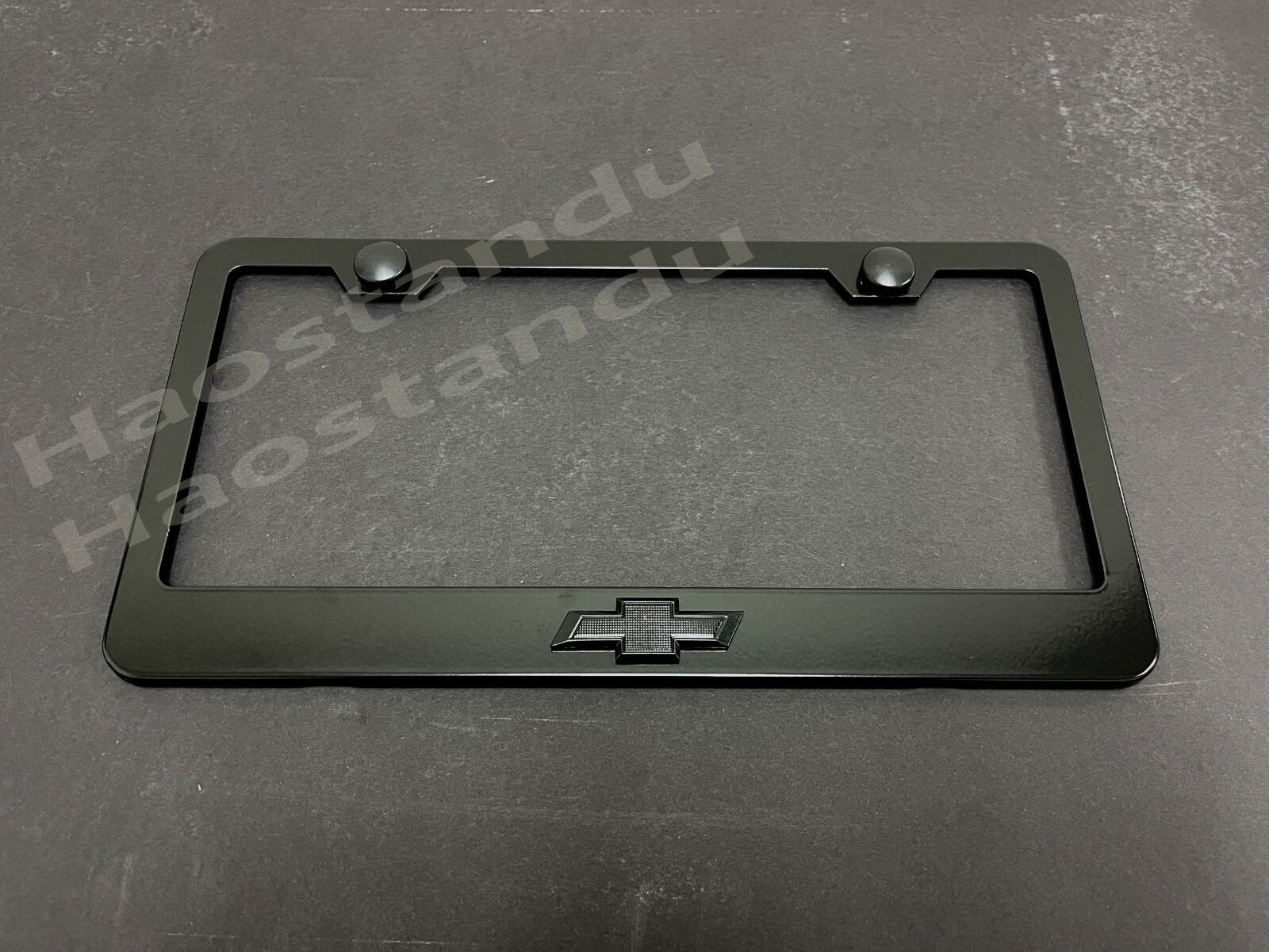 1x Black Trim Bowtie LOGO 3D Emblem Badge BLACK Stainless License Plate Frame