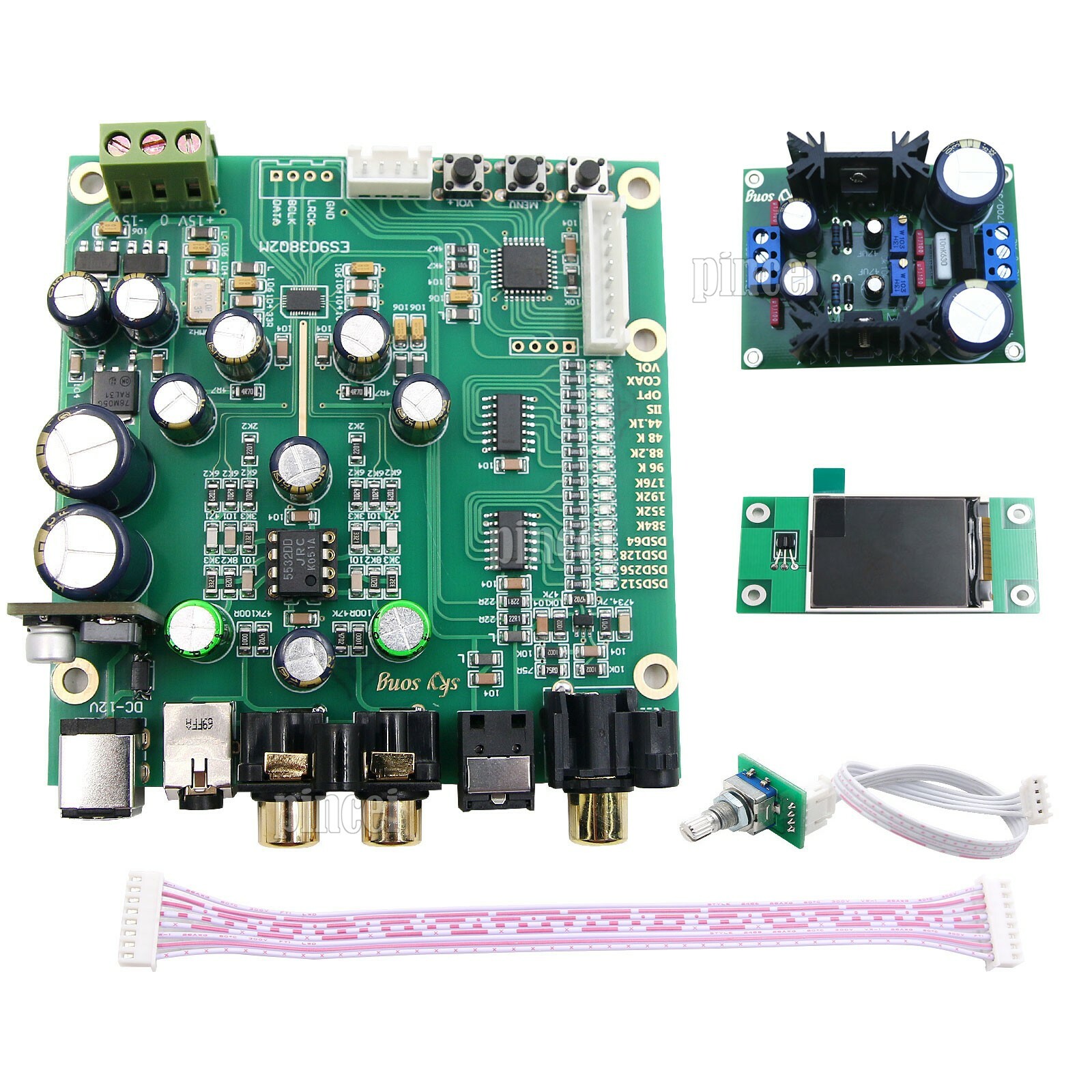 ES9038Q2M DAC Board Decoder Support For IIS DSD Optic Fiber Coaxial Input 384K