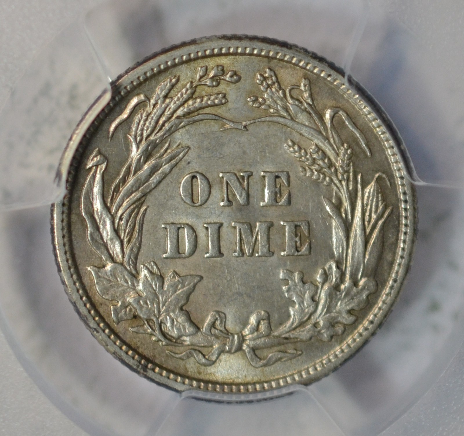 1911 Barber dime, PCGS AU 58