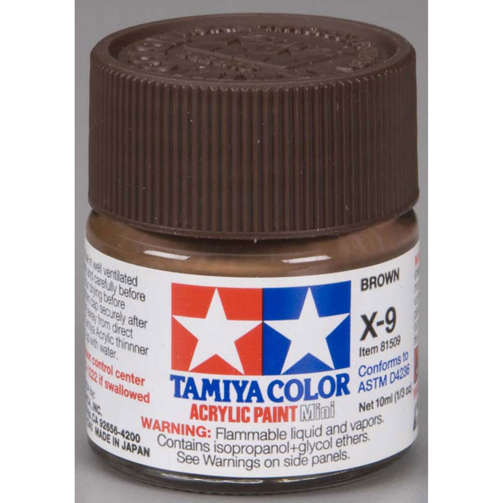 Tamiya Acrylic Mini X9 Brown TAM81509 Plastics Paint Acrylic