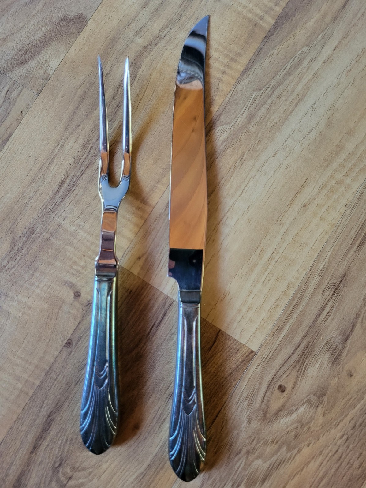 Vintage Stainless Carving Fork & Knife