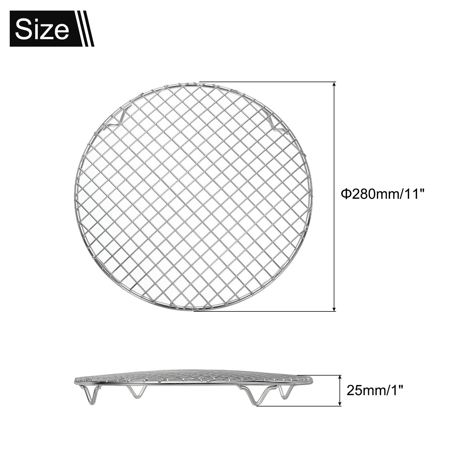 Round Cooking Rack 11 Inch Dia for Cooking Silver