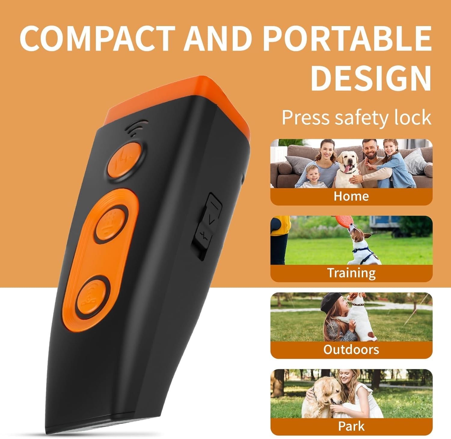 Ultrasonic Dog Bark Deterrent Device - 3X Sonic Emitters, 50ft Range | 6 Adju...