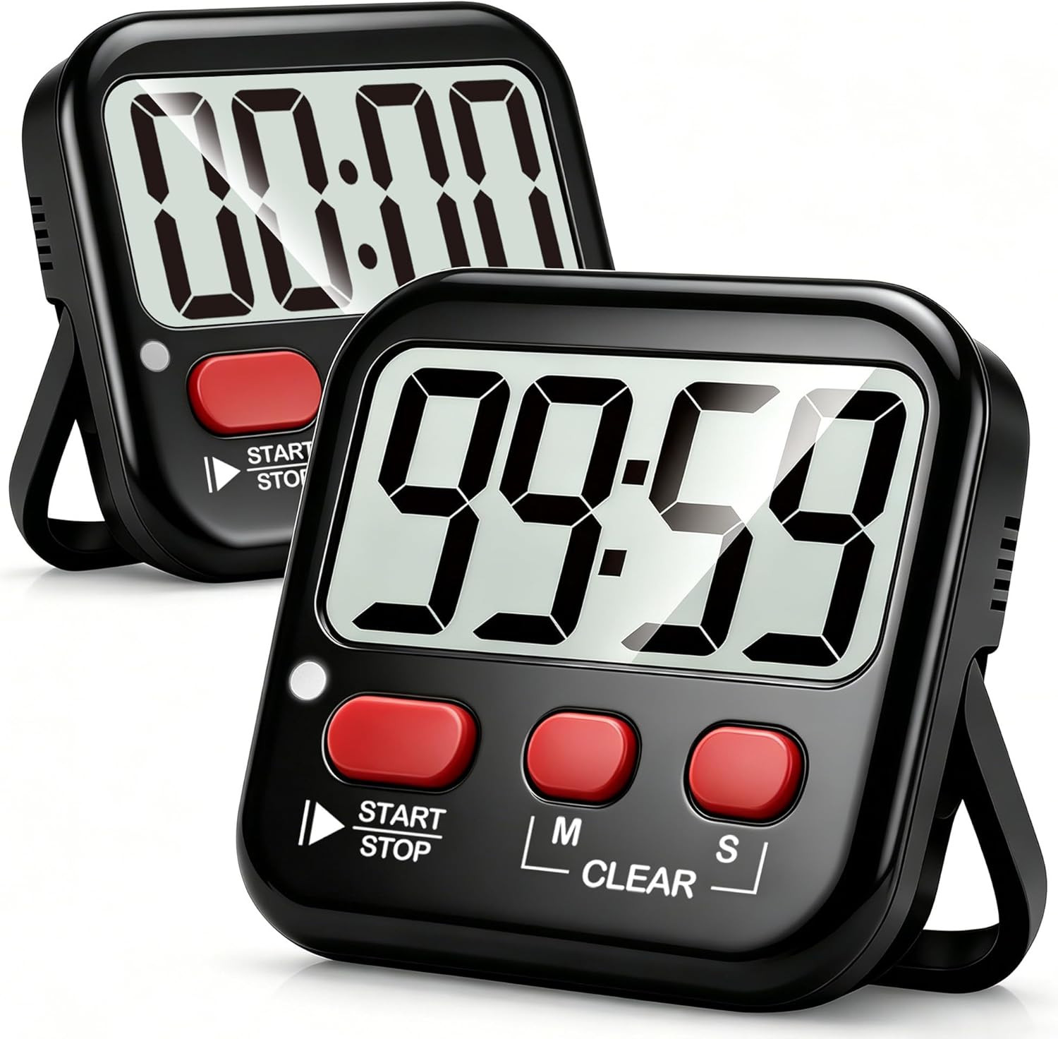 2 Pack Digital Timer for Kids, Magnetic Countdown Kitchen Timers for Cooking, Eg