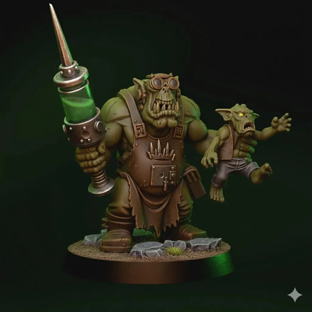 Ork Scientist Grimdark Space Ork - Tabletop Sci Fi Wargaming 3D Printed Model