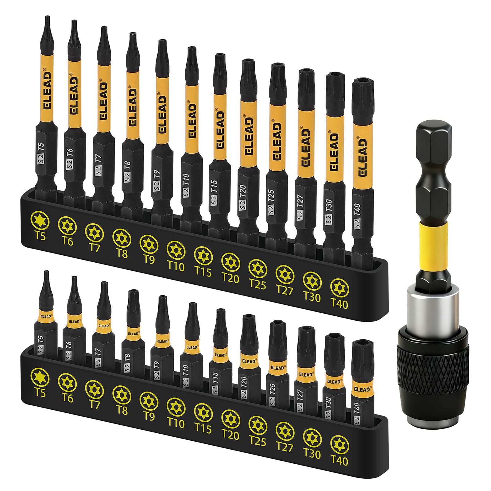 Tamper Proof Torx Bit Set: 25 Pieces T5-T40 Torx Security Bits Set | Torque Star