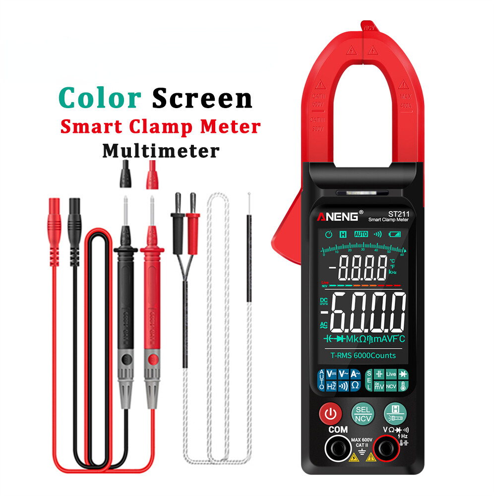 ST211 Digital Clamp Meter 6000 Counts Multimeter DC/AC Voltage Current Tester