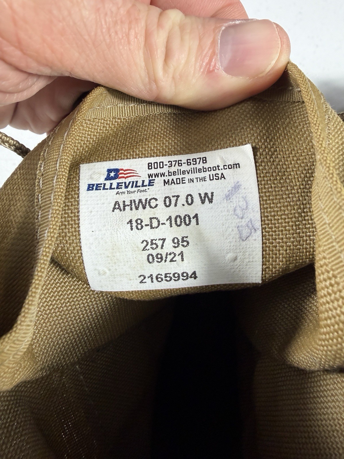 Belleville AHWC 07.0 W Tan Suede Combat Boots Mens 7 Wide Military Tactical