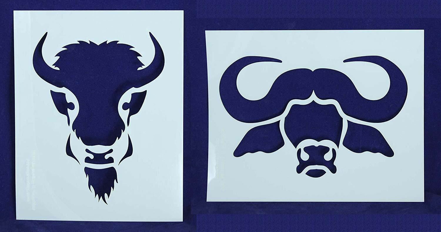 Buffalo/Bison Head Stencils Mylar 2 Pieces of 14 Mil 8" X 10" - Painting /Crafts
