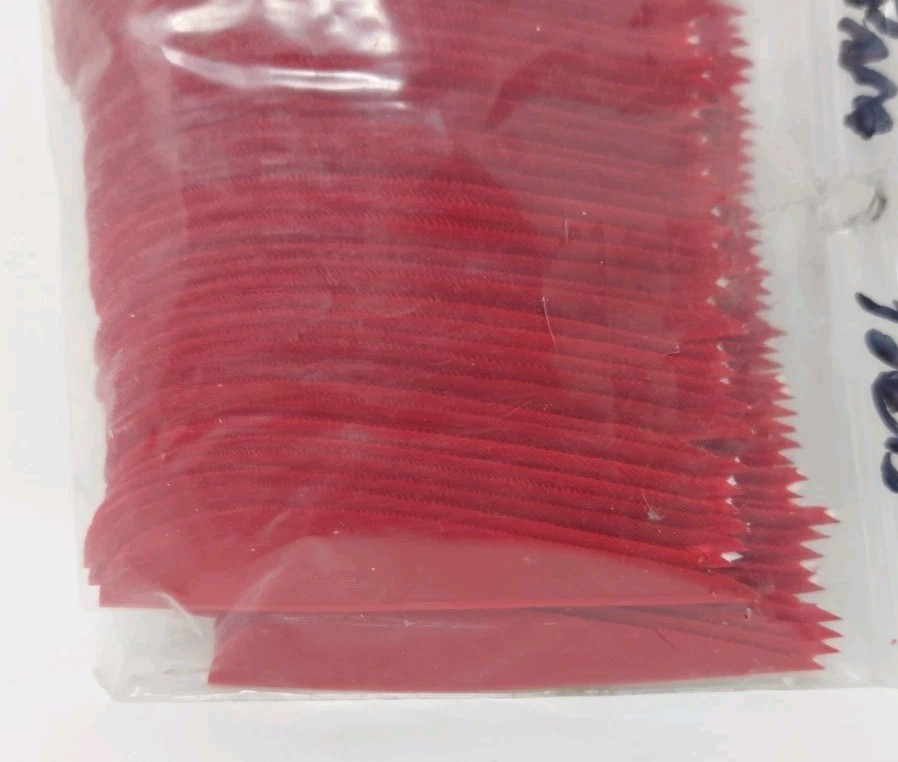 100pk Archery Arrow Feathers 3" Right Wing: Parabolic Rose Red