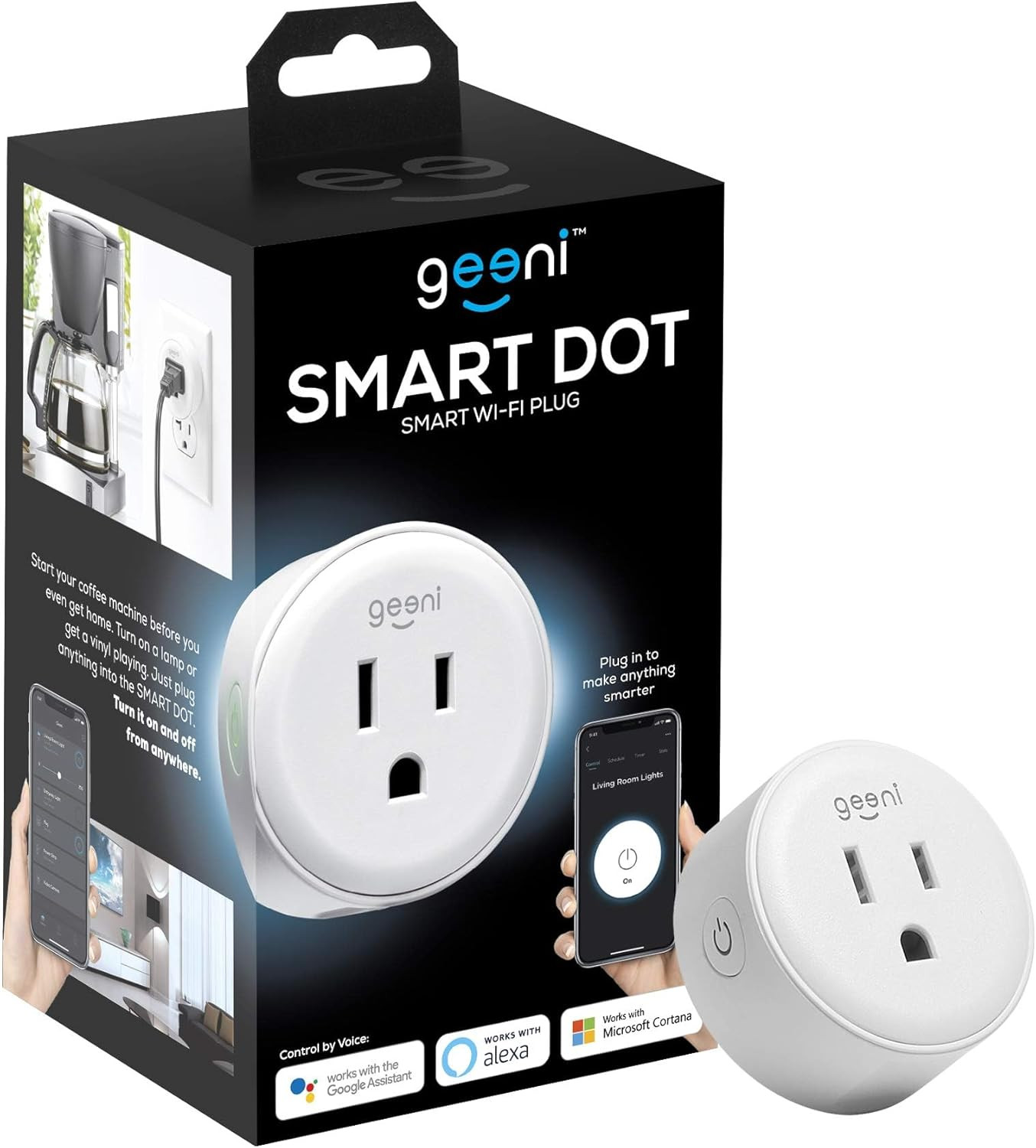 Dot Smart Plug with 2.4Ghz Wifi Connectivity – 1-Pack Compact, Fire-Resistant Sm
