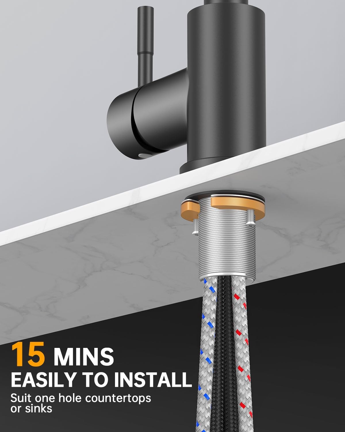 Kitchen Faucet with Pull Down Sprayer, High Arc Single Handle Kitchen Sink Fa...