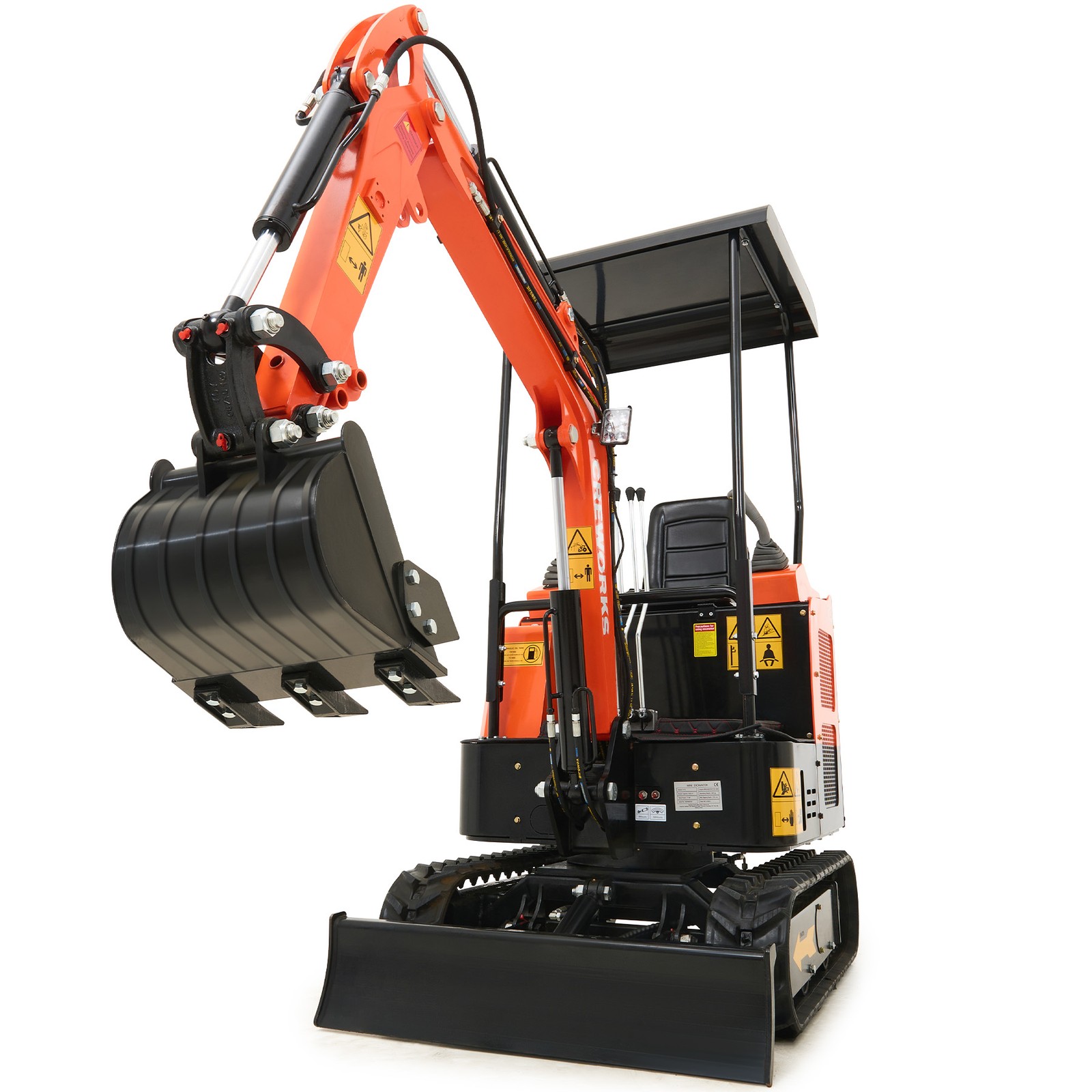 CREWORKS 23 hp Mini Excavator 1.3T Mini Crawler Excavator w 3262 lbf Force -Used