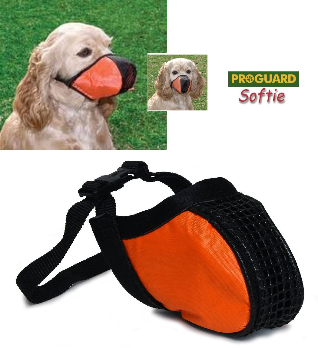 SOFTIE COMFORT DOG MUZZLE ProGuard STRONG Nylon Mesh Quick-Fit,Adjustable,Safer