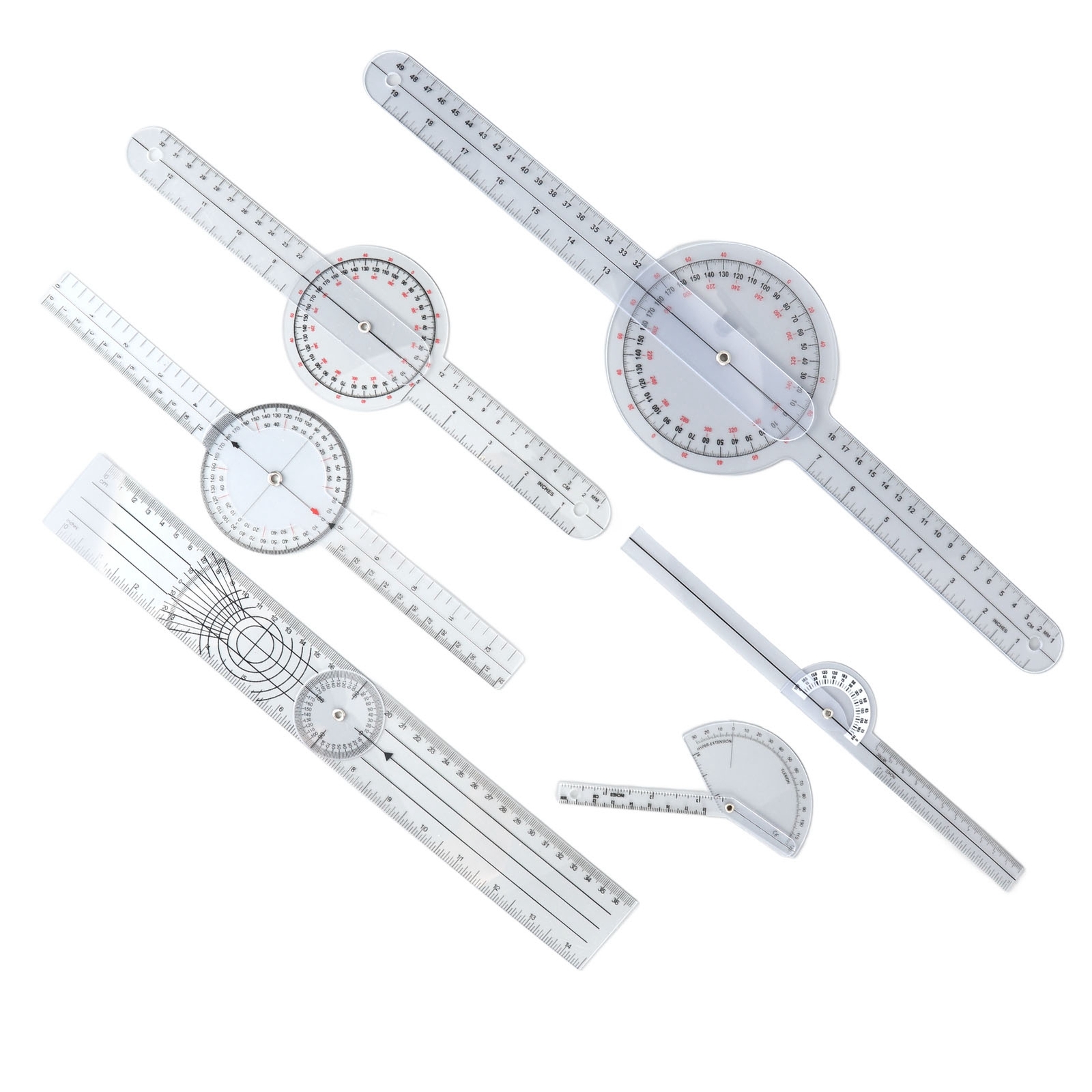 6PCS Medical Goniometer Set 6 8 10inch Multifunction Joint Goniometer Set